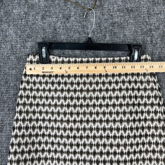 Loft Outlet Skirt Womens 0 Black White Short‎ Cotton Polyester Zip Closure - Picture 4 of 8